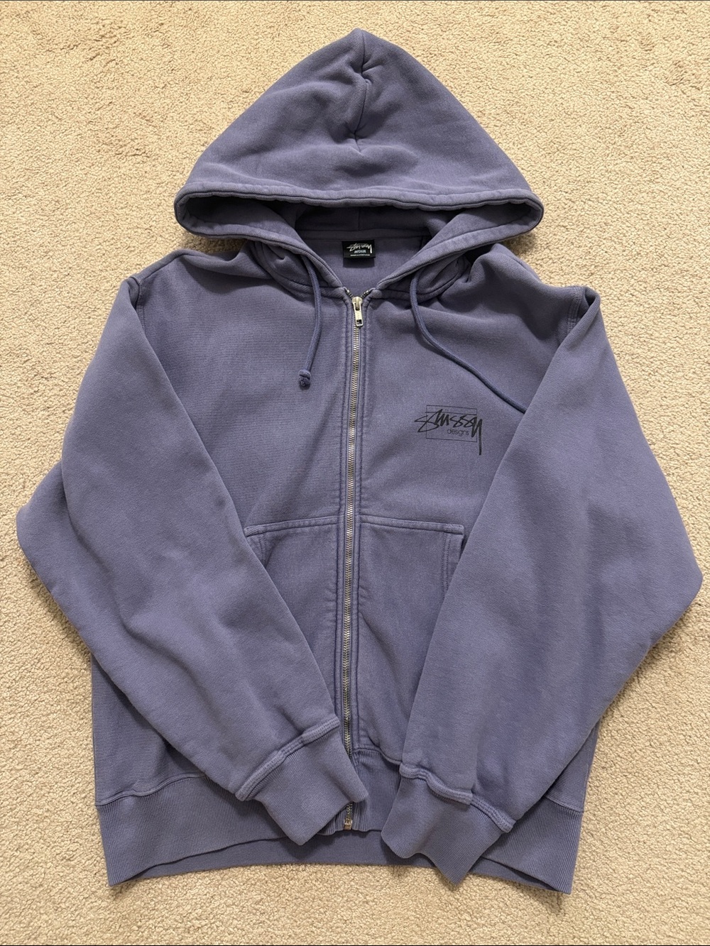 Stussy Lavender Back-Print Hoodie